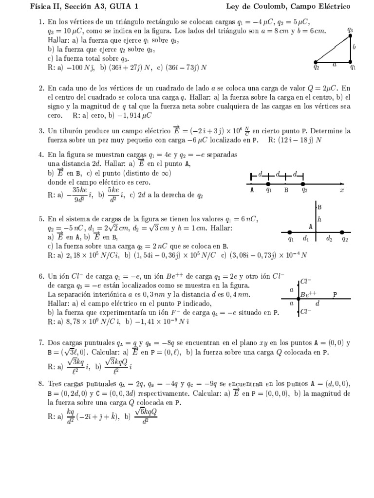 Guia De Coulumb Fisica 2 Ciencias Ucv