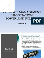 Conflict Management Negotiation Power and Politics: Session 9