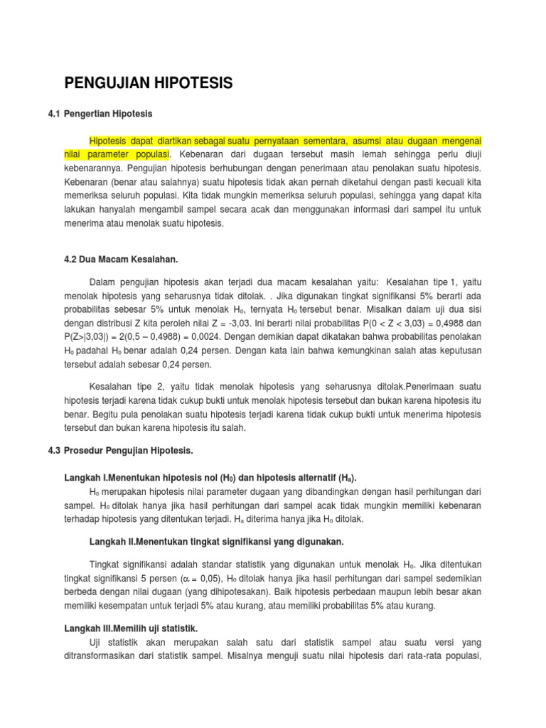 Pengujian Hipotesis