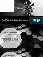 The T Test For Independent Means: Prepared By: Jhunar John M. Tauy, RPM