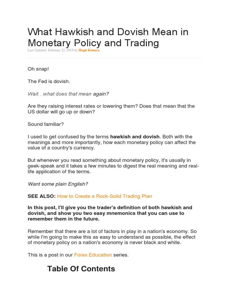 Dovish Vs Hawkish | PDF | Interest Rates | Interest