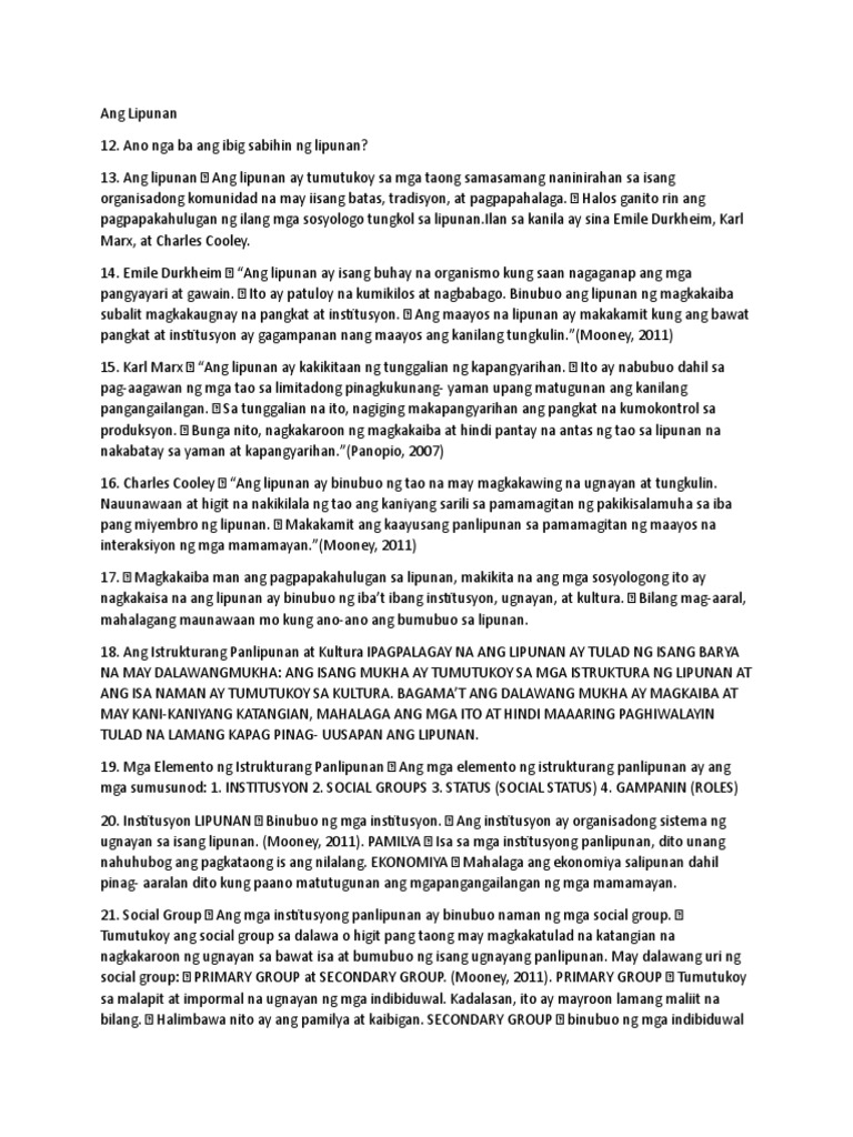 Ang Lipunan | PDF