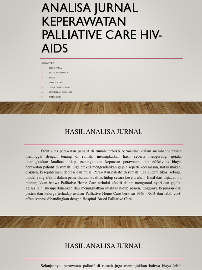 Analisa Jurnal Keperawatan Palliative Care Hiv-Aids | PDF