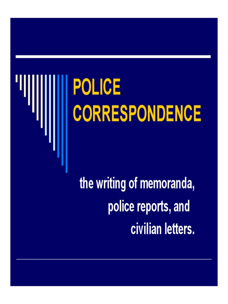 Police Correspondence PDF Memorandum Crime & Violence