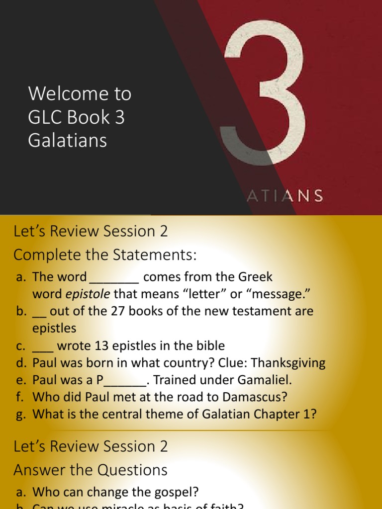 Glc Book 3 Session 2 Mcdc Pdf Epistle To The Galatians Paul The