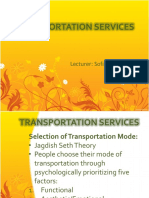Transportation Services: Lecturer: Sofia Celeste Sarino