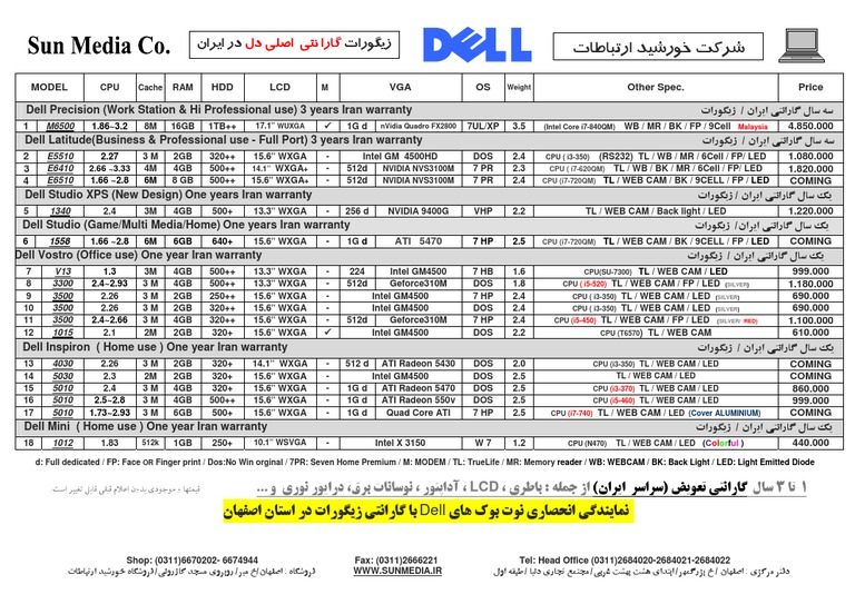Dell Laptops for Iranian Professionals | PDF | Computers