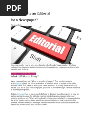 How to Write an Editorial for a Newspaper