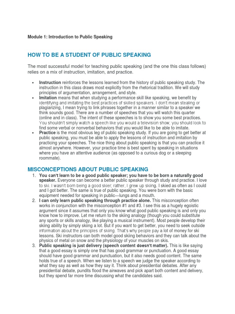 Public Speaking Module | PDF | Rhetoric | Public Speaking