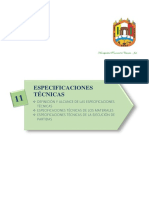 Especificaciones técnicas obras agua potable Juli