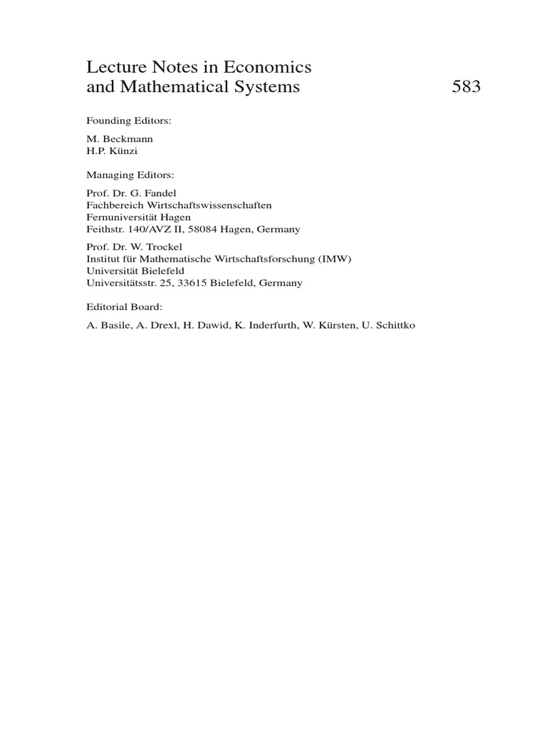Lecture Notes in Economics and Mathematical Systems 583 | PDF ...