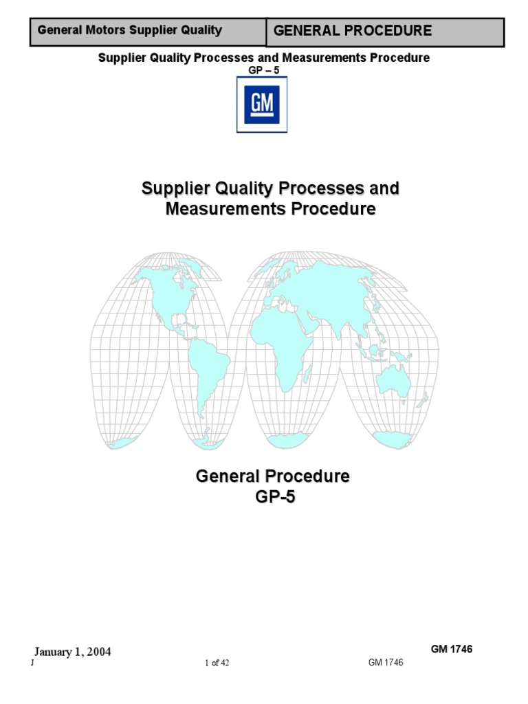 GM Supplier Quality Procedures Guide | PDF | Business