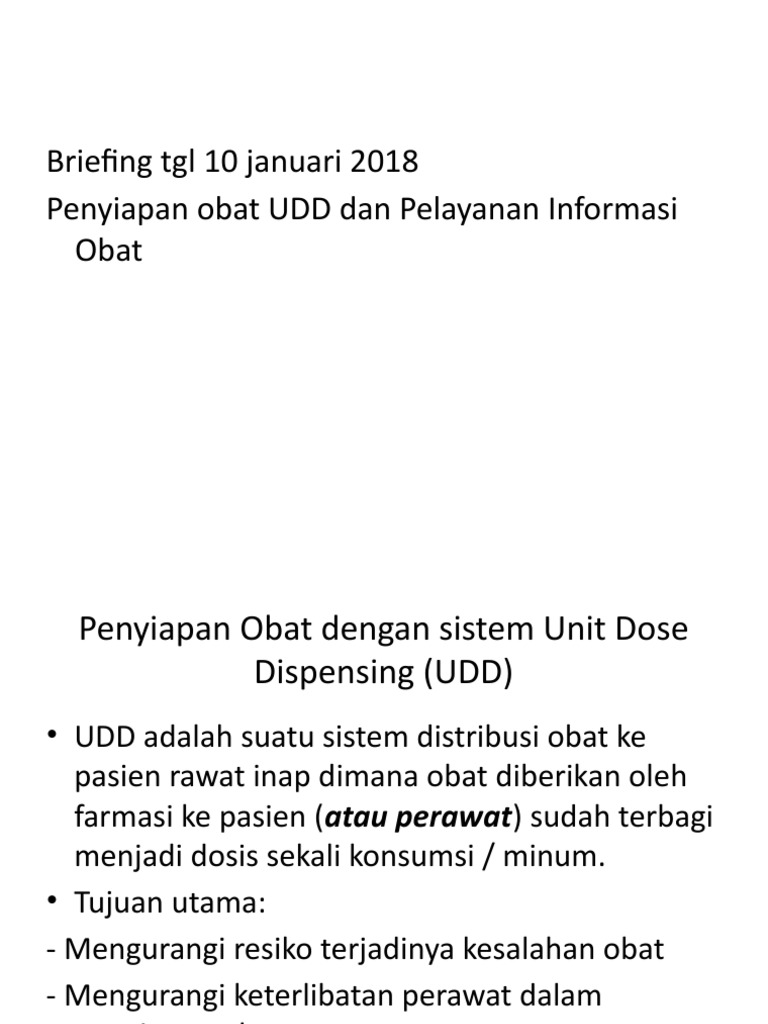 Sistem UDD dan Pelayanan Informasi Obat | PDF