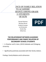 The Influence of Family Relation To Academic Performance Among Grade 11 Students of Scps