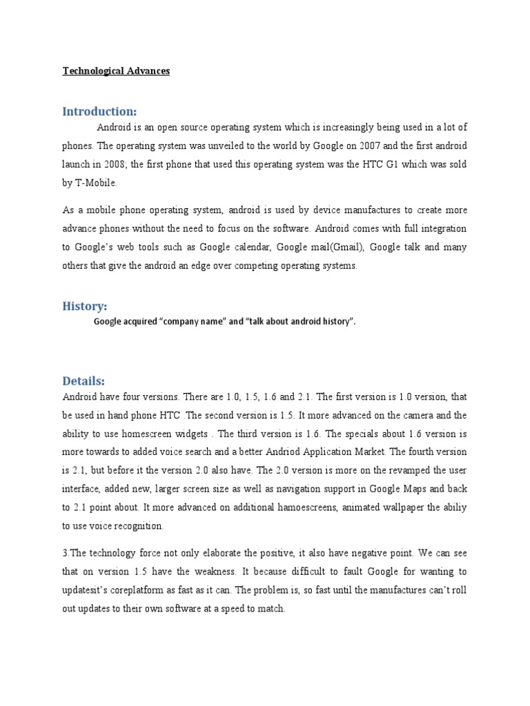 Android: History and Evolution Overview | PDF | Technology & Engineering