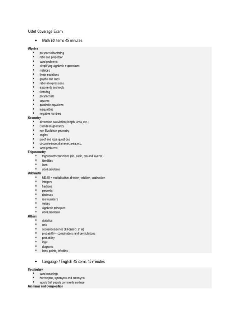 Ustet upcat coverage exam pdf factorization equations