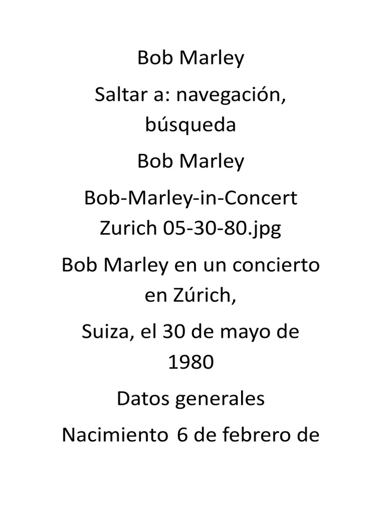 Bob Marley | PDF | Bob Marley | Reggae, image size:768x1024