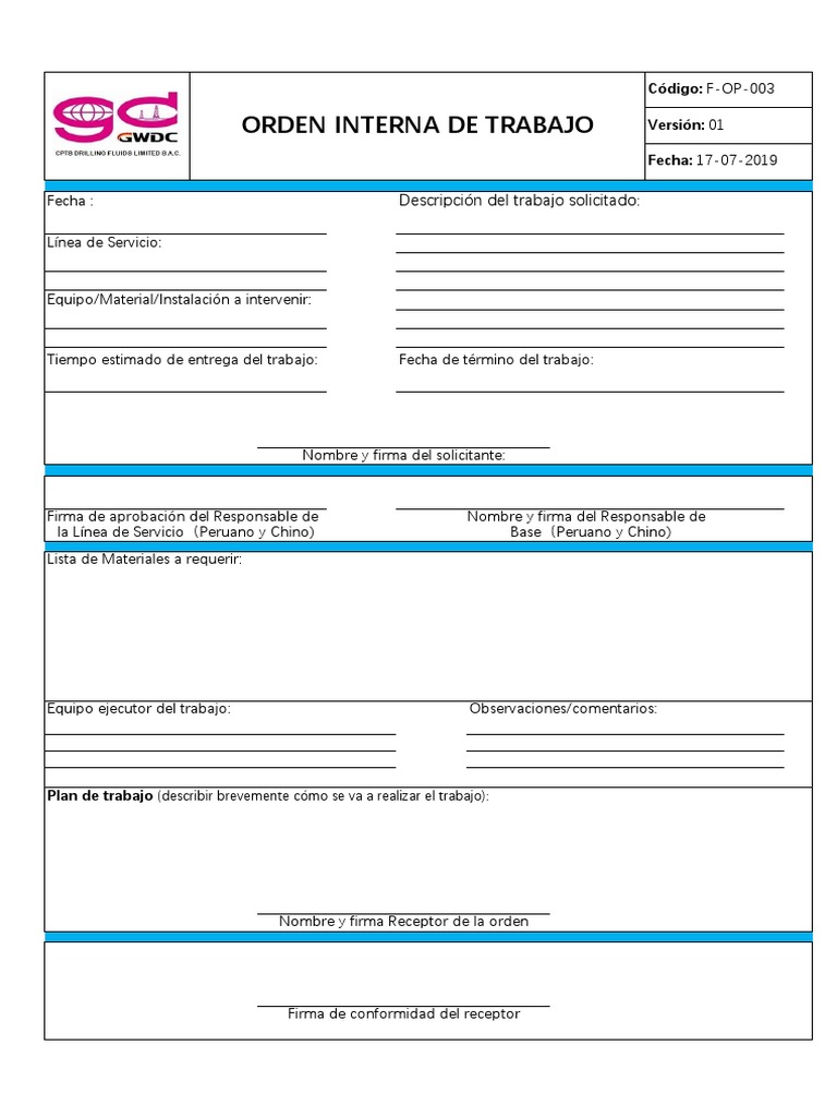 副本Formato Orden Interna de Trabajo
