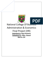 National College of Business Administration & Economics Final Project (HR)