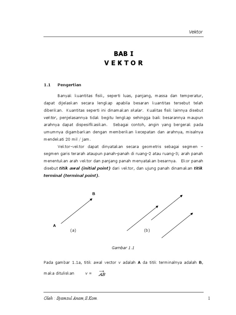 Pengantar Vektor dan Operasinya | PDF