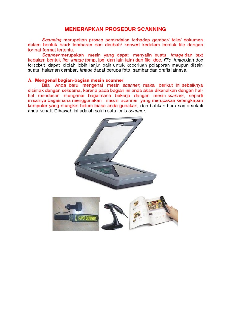 Prosedur dan Jenis-Jenis Scanner | PDF