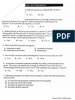 Kinematics Test PDF
