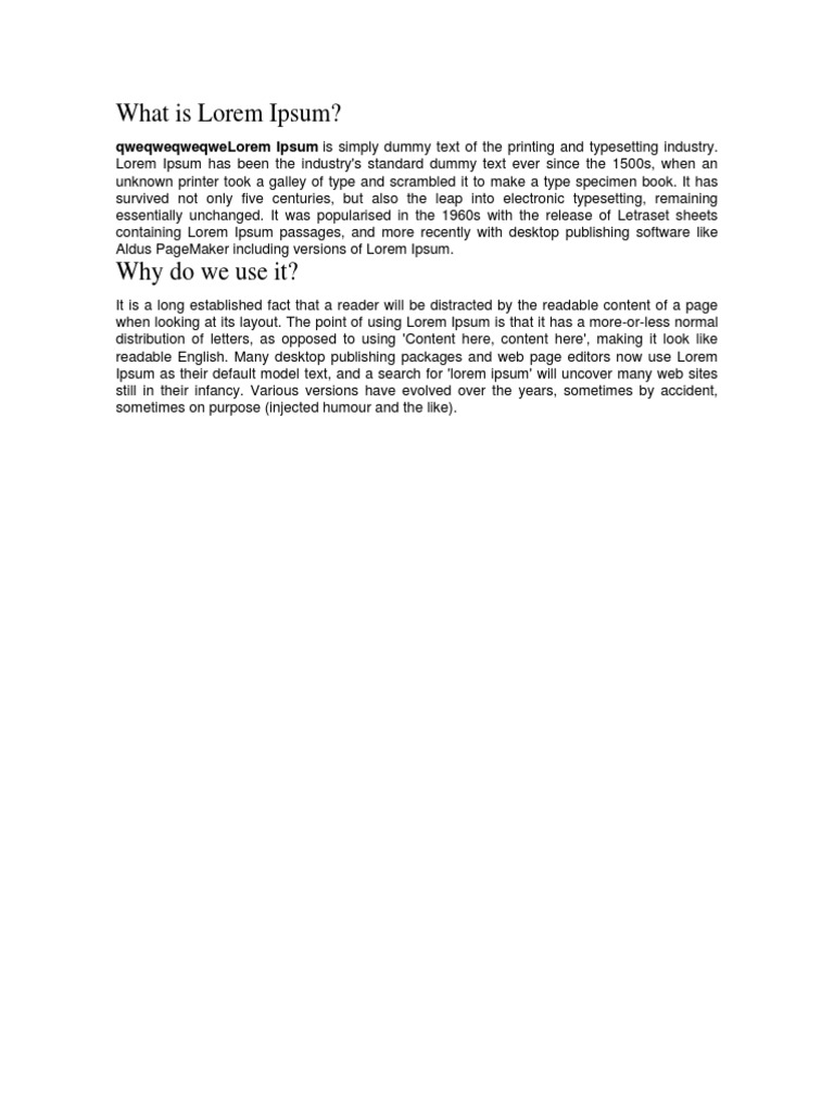 Understanding Lorem Ipsum Text Usage | PDF