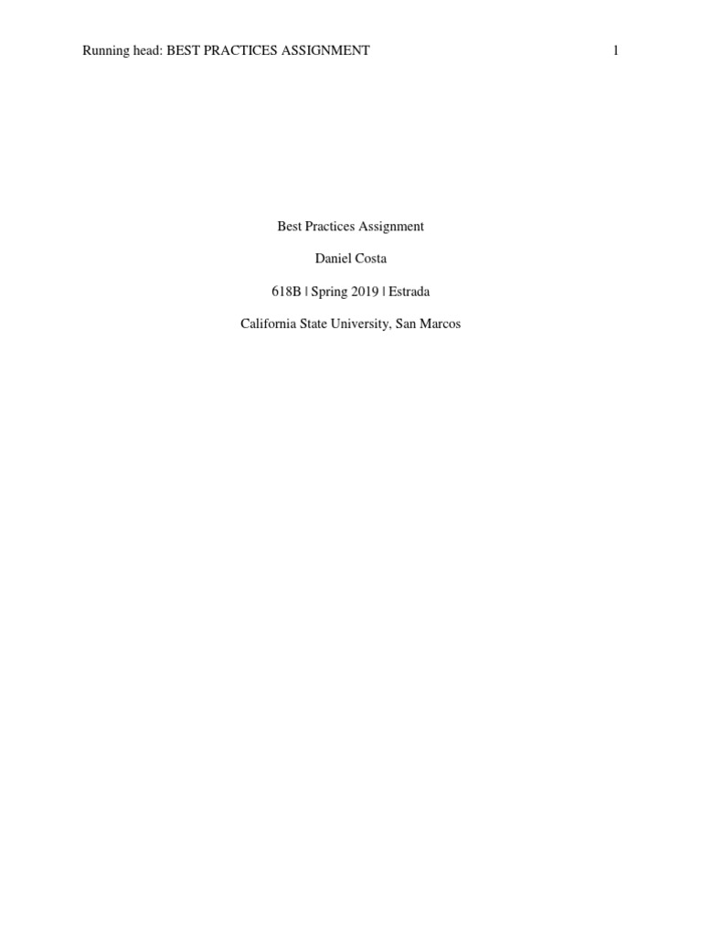 Best Practices Assignment | PDF | Project Based Learning | Educational ...