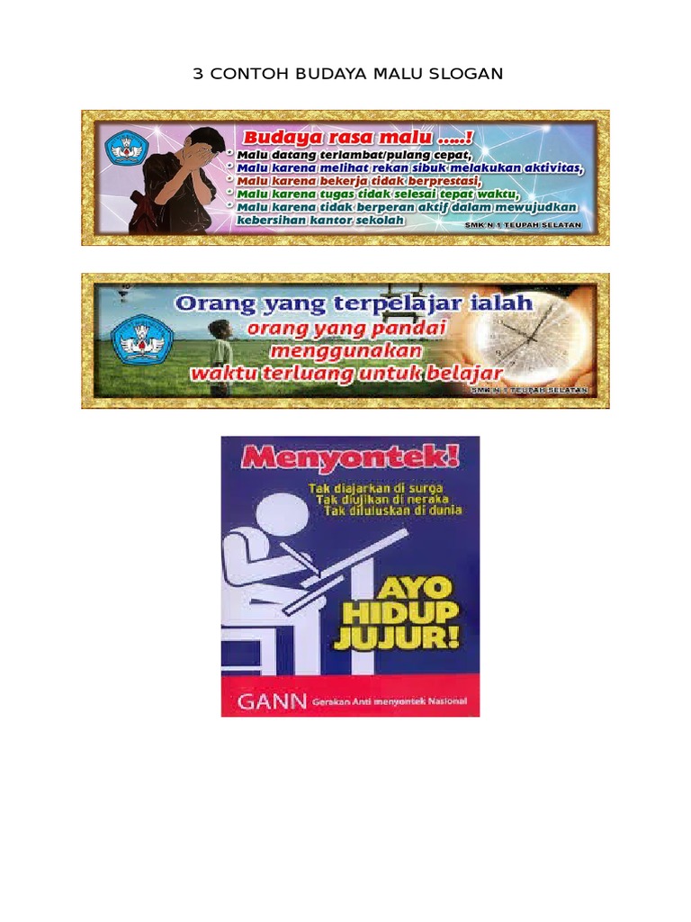 3 Contoh Budaya Slogan | PDF