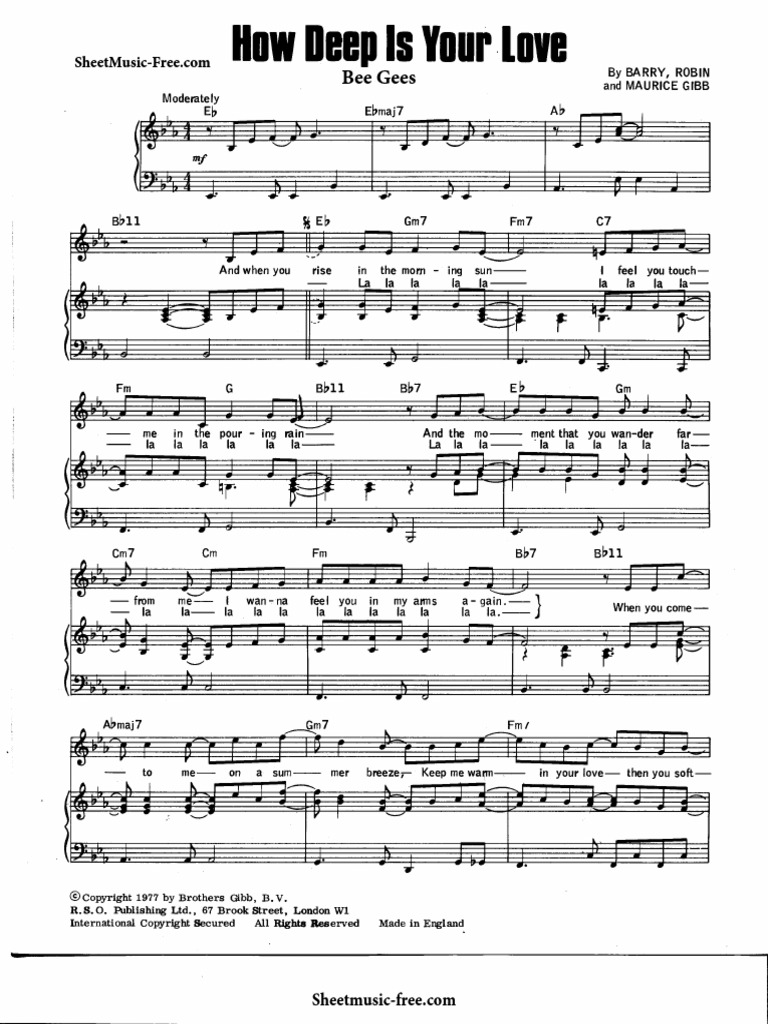 🎼 How deep is your love - 2585 - Bee Gees - Tutorial Partitura