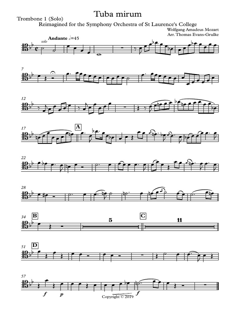 Tuba Mirum Trombone 1 (Solo) PDF Cuivres (musique) Aérophones