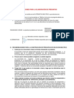 Instrucciones para La Elaboración de Preguntas