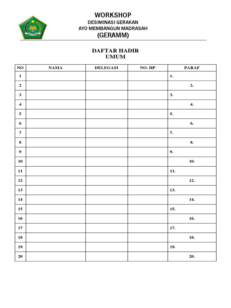 Daftar Hadir | PDF