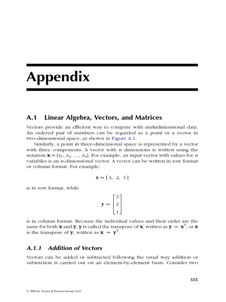 Linear Algebra, Vectors, and Matrices | Download Free PDF | Matrix ...