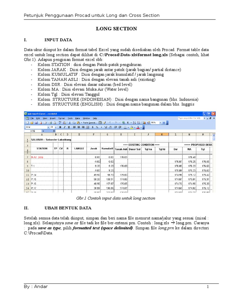 Panduan Procad Long & Cross Section | PDF | Metode & Bahan Ajar | Komputer