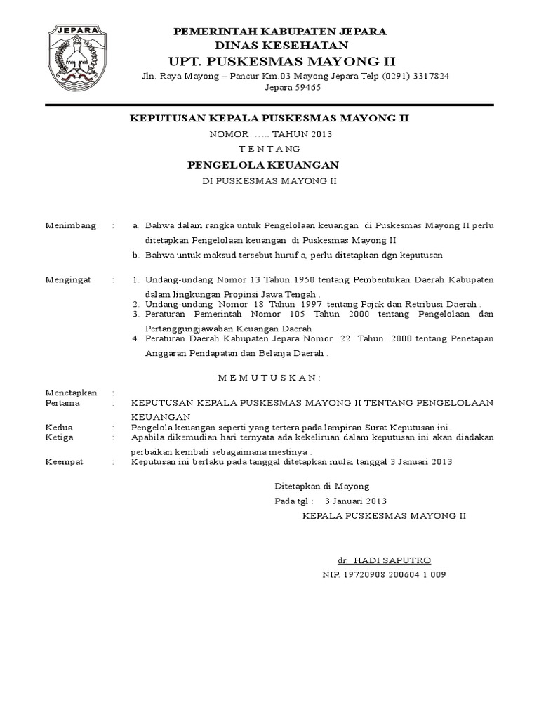 Sk Pengelola Keuangan Pdf