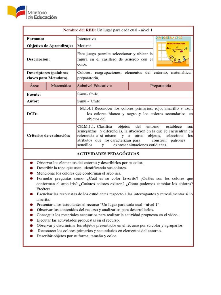 Un Lugar Para Cada Cual Nivel 1 Mot Pdf