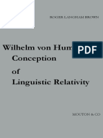 Wilhelm Von Humboldt's Conception of Linguistic Relativity PDF