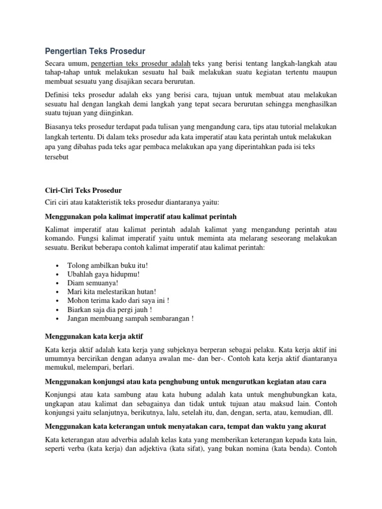 Modul Kelas Xi 1pengertian Teks Prosedur Pdf