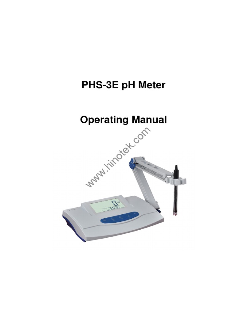 Operating Instructions for the PHS3E pH Meter A Comprehensive Guide