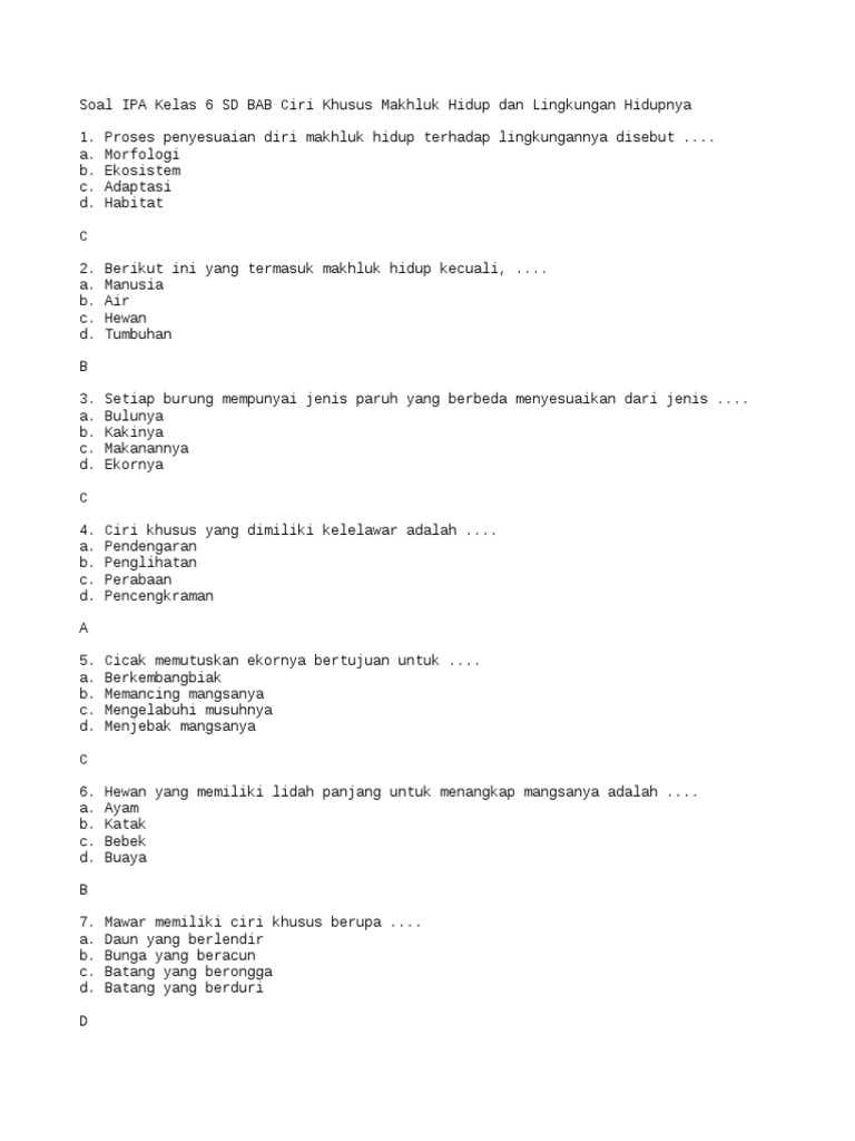 Soal Abc | PDF | Seni & Disiplin Bahasa | Griya & Taman