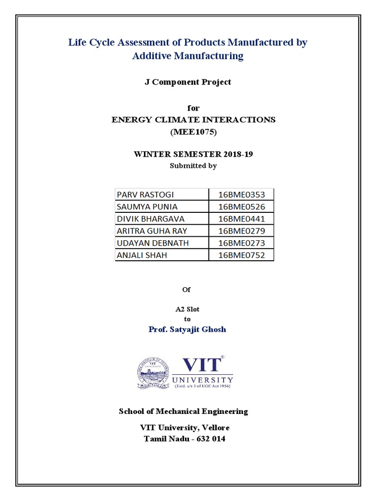 LCA of Additive Manufacturing Product PDF Life Cycle Assessment 3