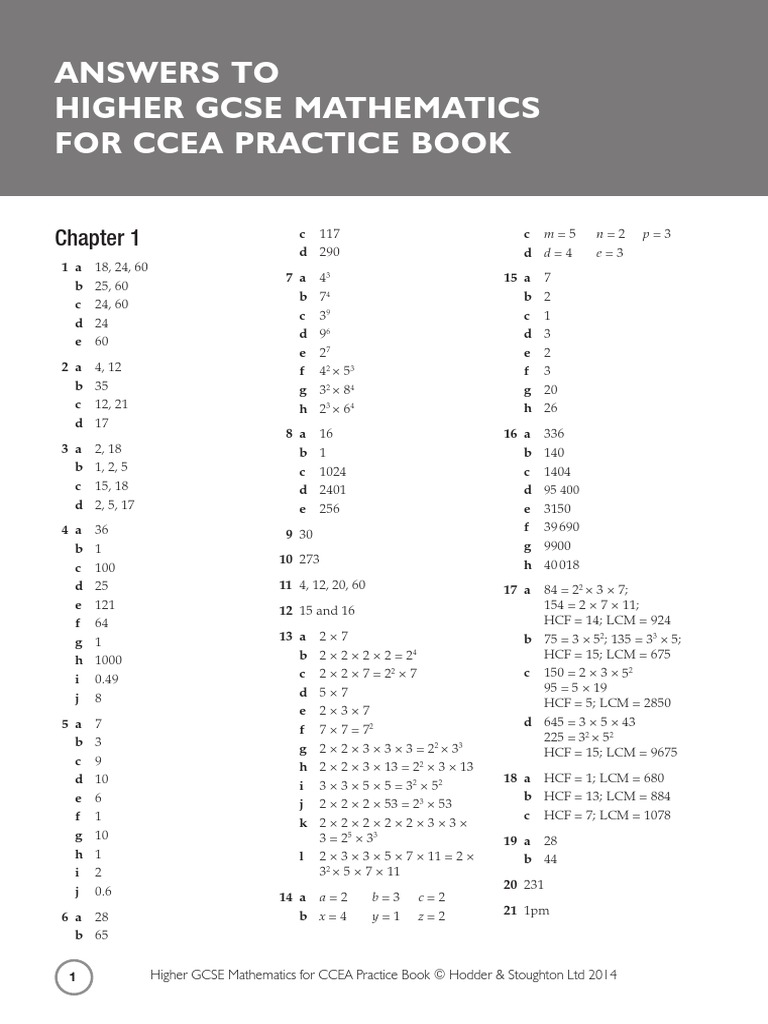 Ccea Maths Higher Practice Ans Rational Number Lexicology