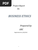 Business Ethics: Project Report On