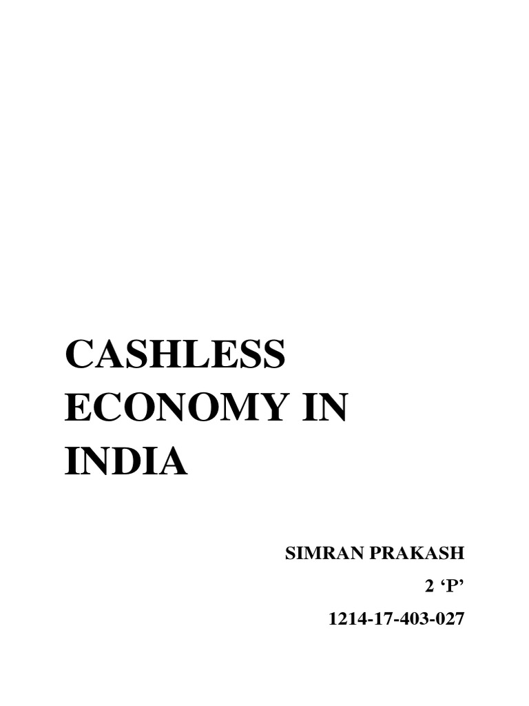 Cashless Economy in India: Overview | PDF | Credit Card | Money