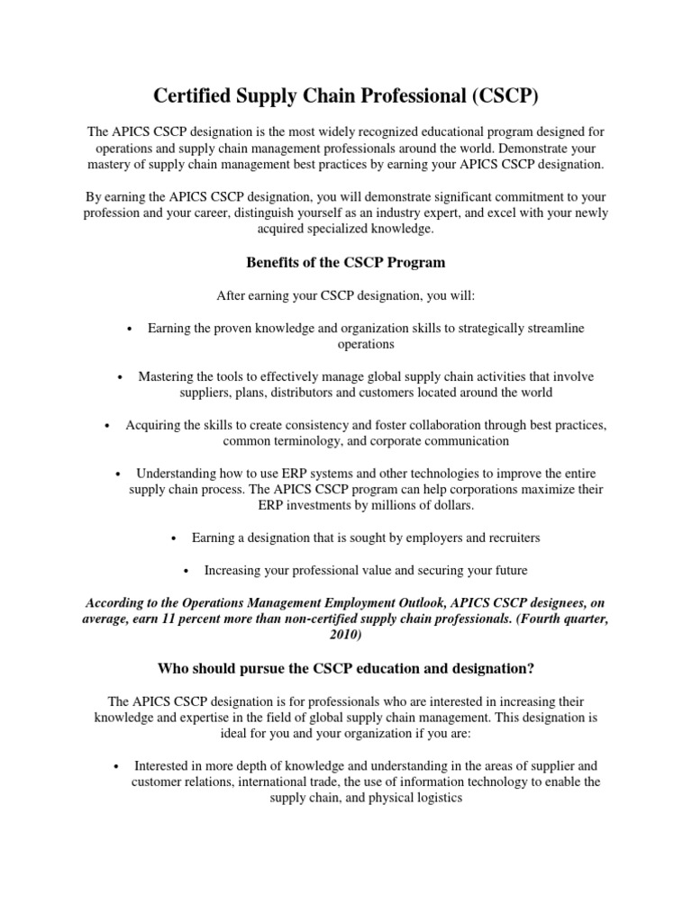 CSCP Schulungsunterlagen