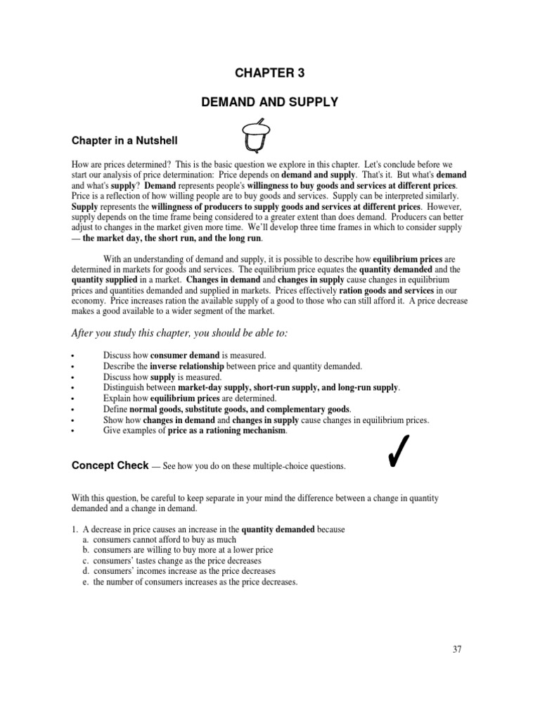 Understanding the Fundamentals of Demand and Supply Through Graphs and Practice Questions PDF