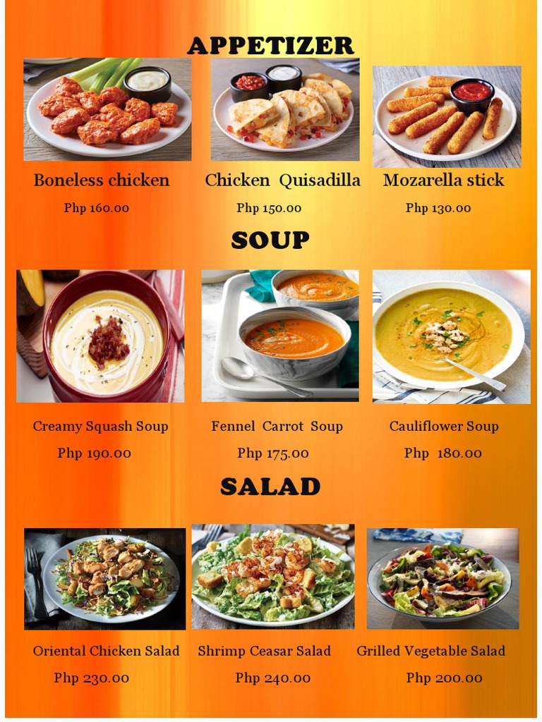 Appetizers menu discount