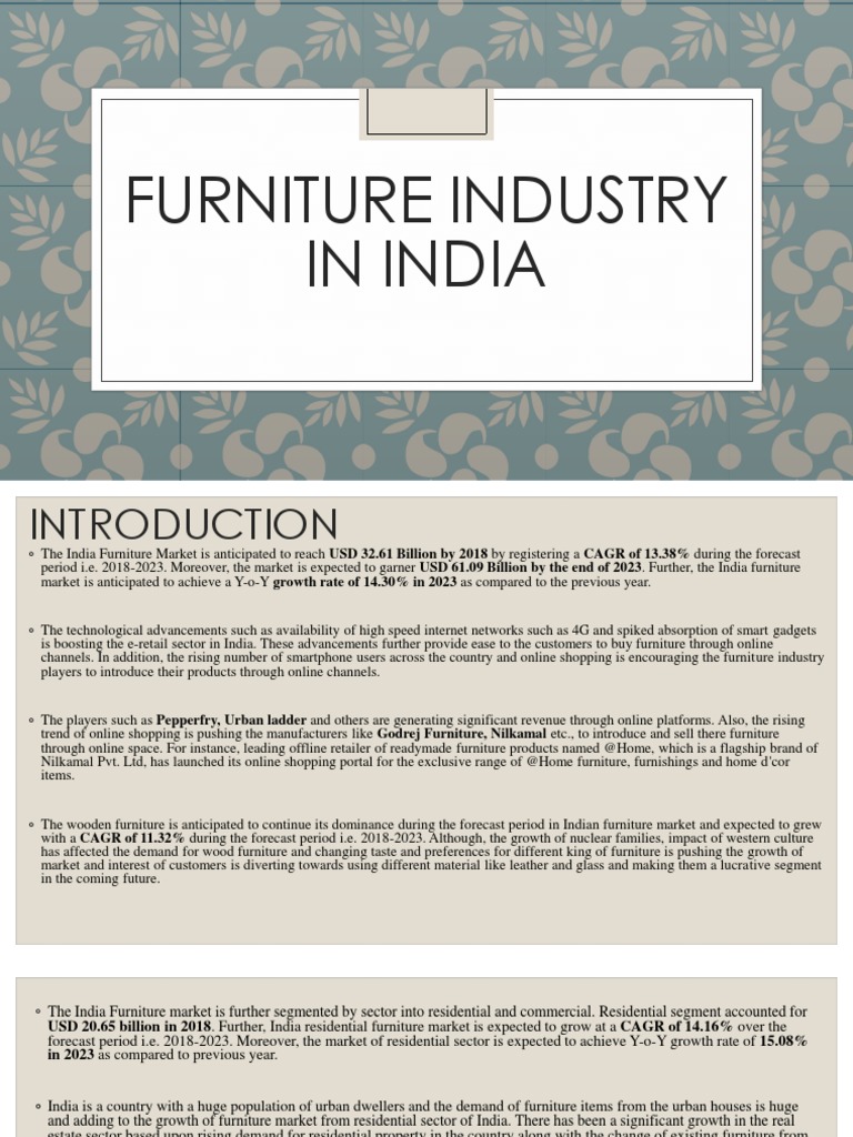 Furniture Industry in India PDF Retail Online Shopping