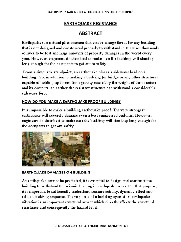 Earthquake Resistant Building Design | PDF | Earthquakes | Earthquake ...